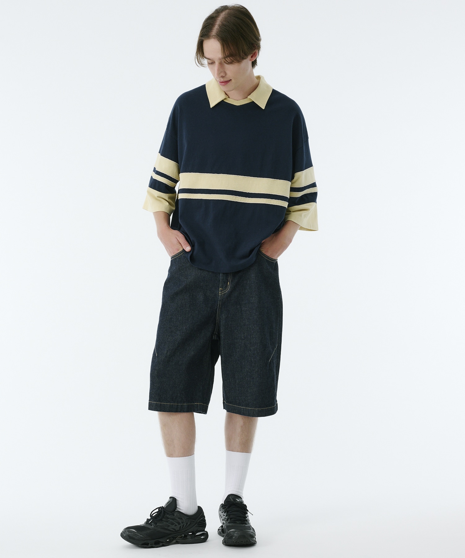 【残りわずか】リラックスボーダーポロTEE