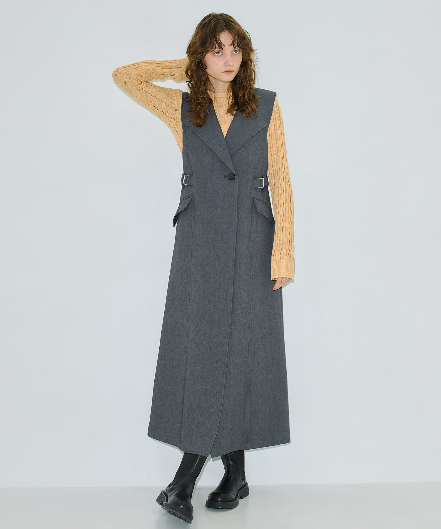 レースメッシュクロップドニット