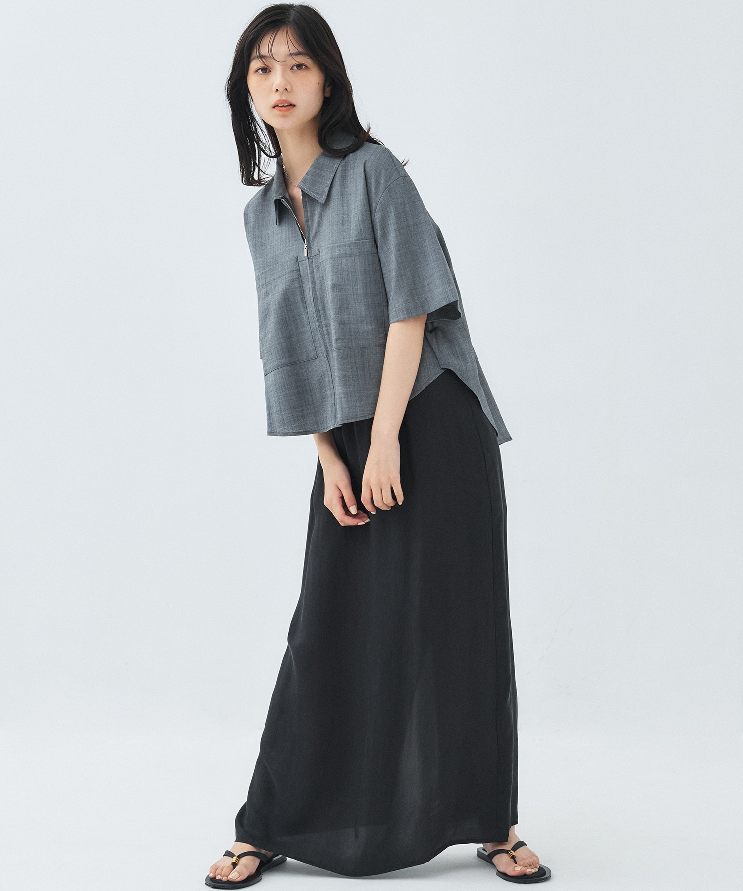【完売間近】ドライトロフロントジップシャツ