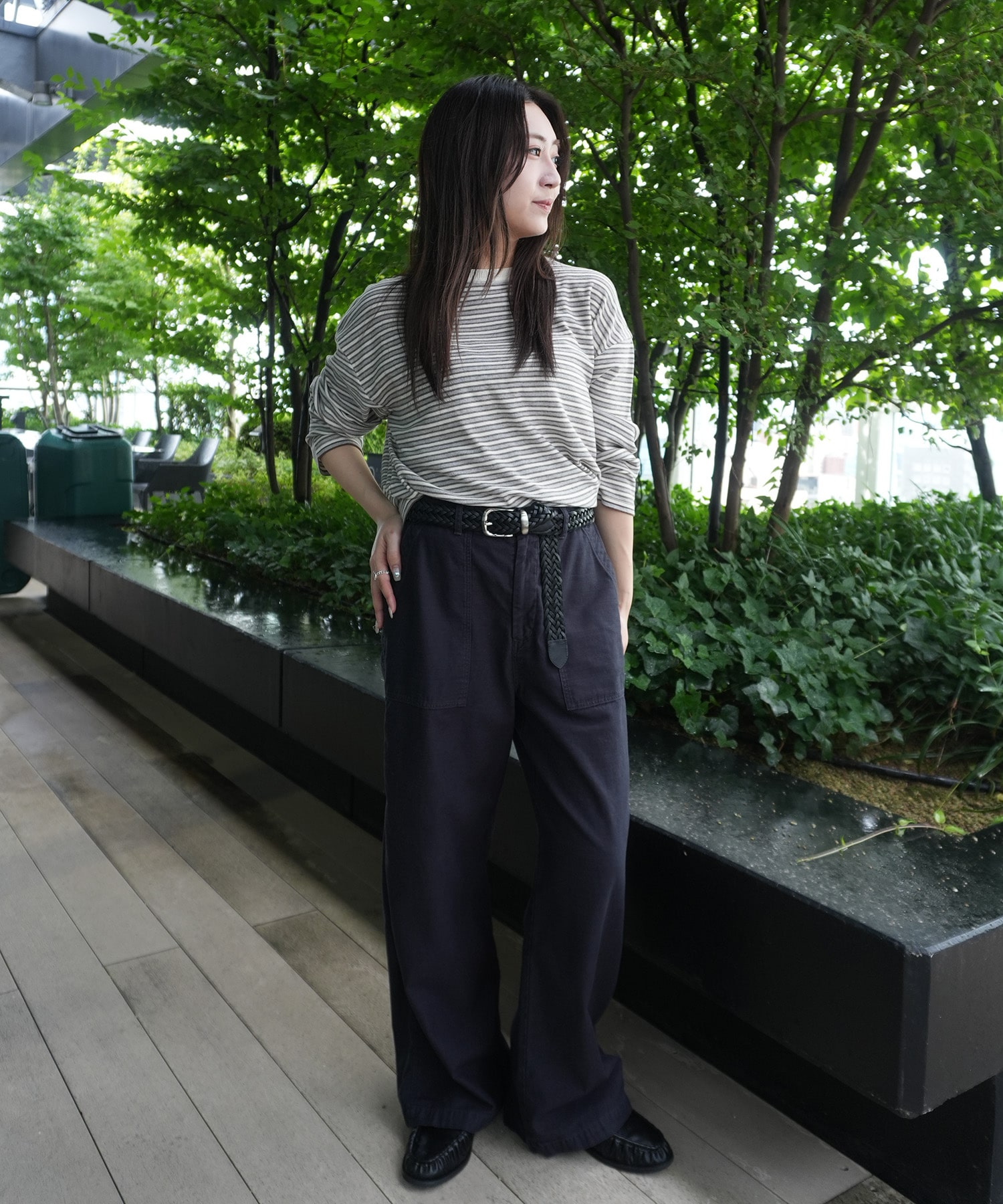 ボーダークルーネックニットTEE