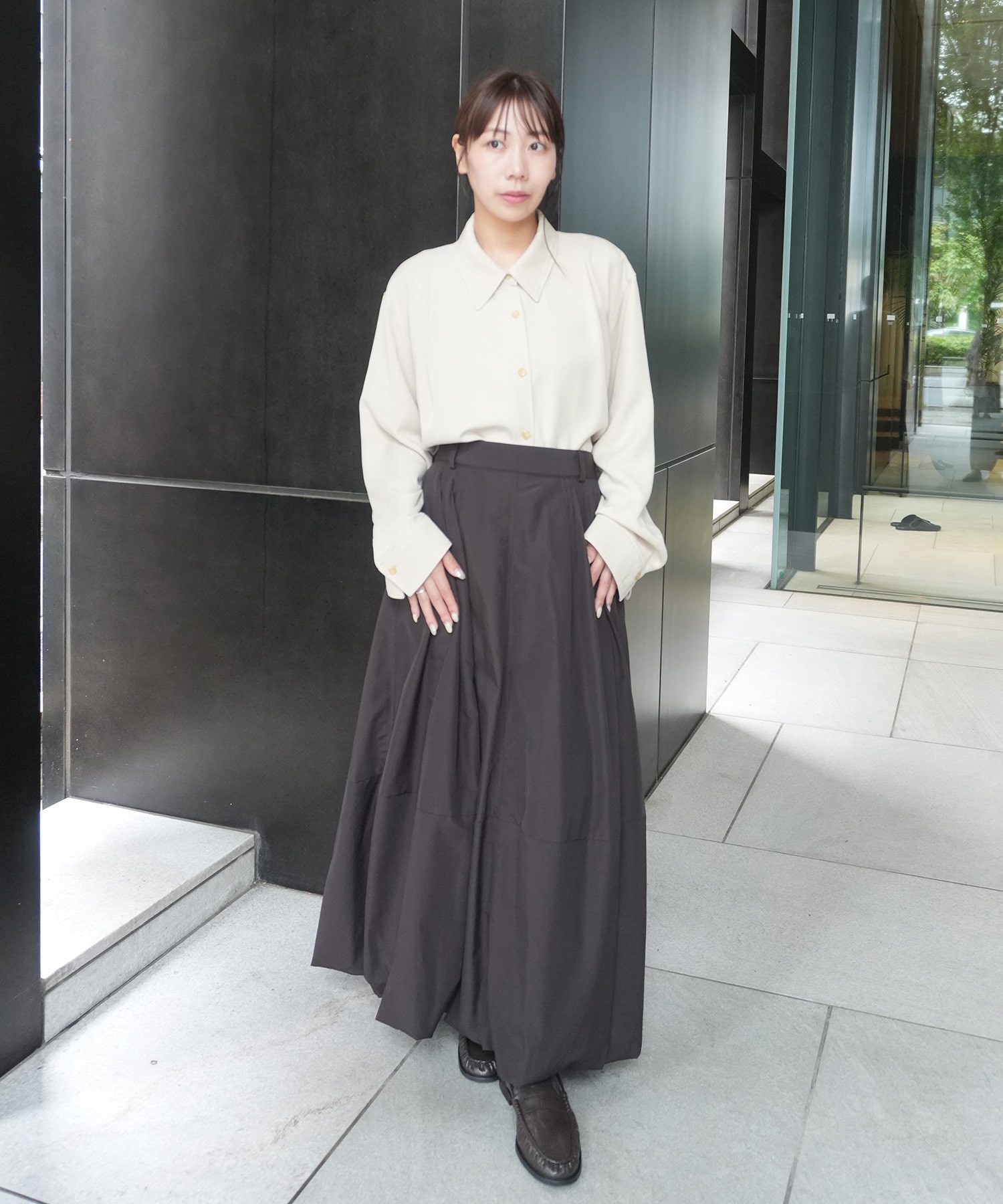 ロングフルイドオーバーシャツ