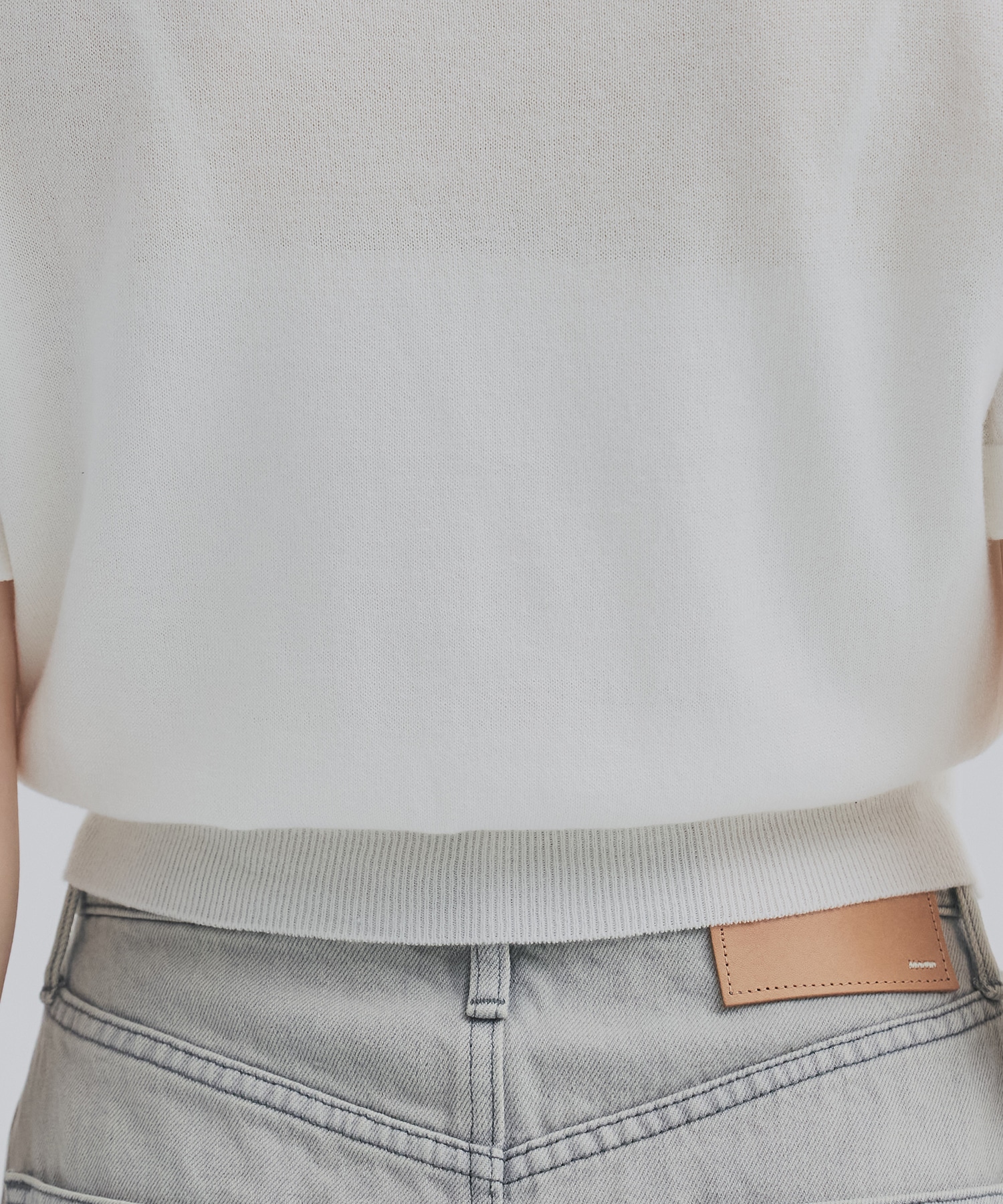 コットンシルクハーフスリーブニット