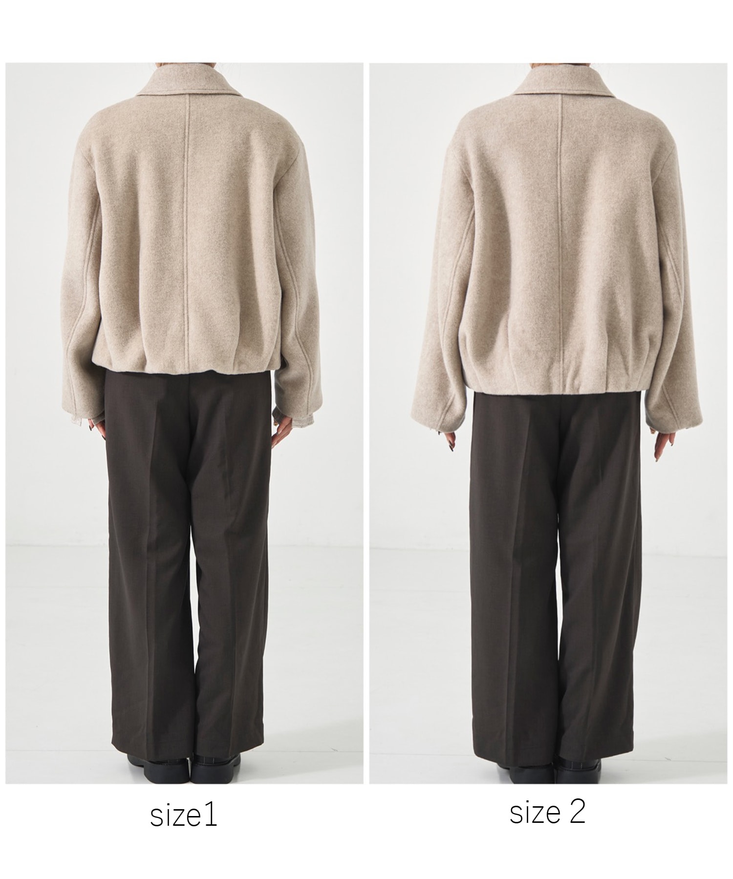 【残り僅か】ウールジップタックショートコート