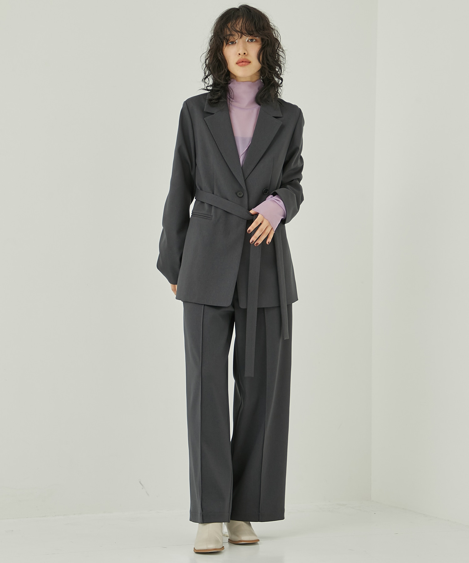 アシメスクエアショートブーツ