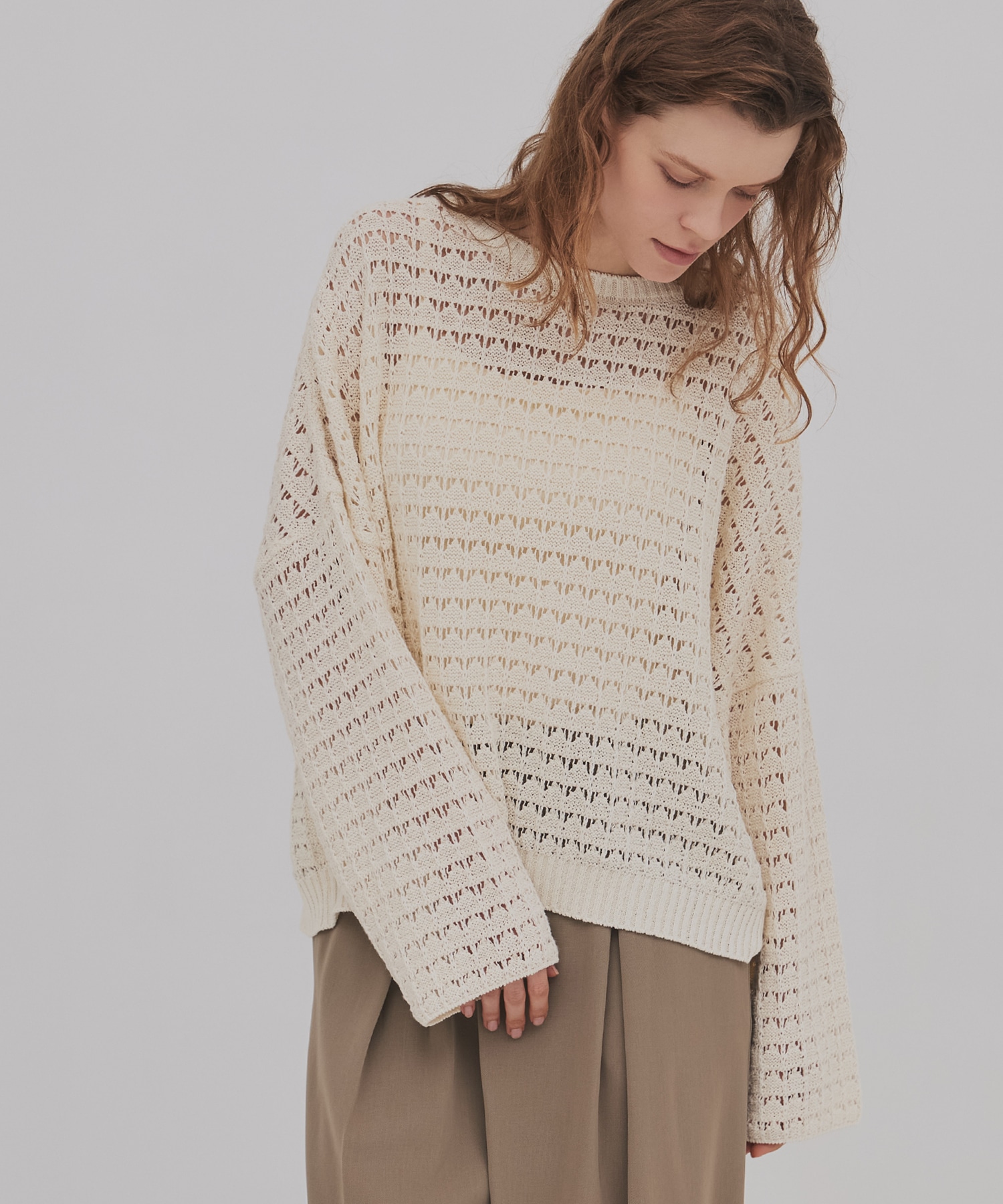 WASHI ミックスメッシュニット