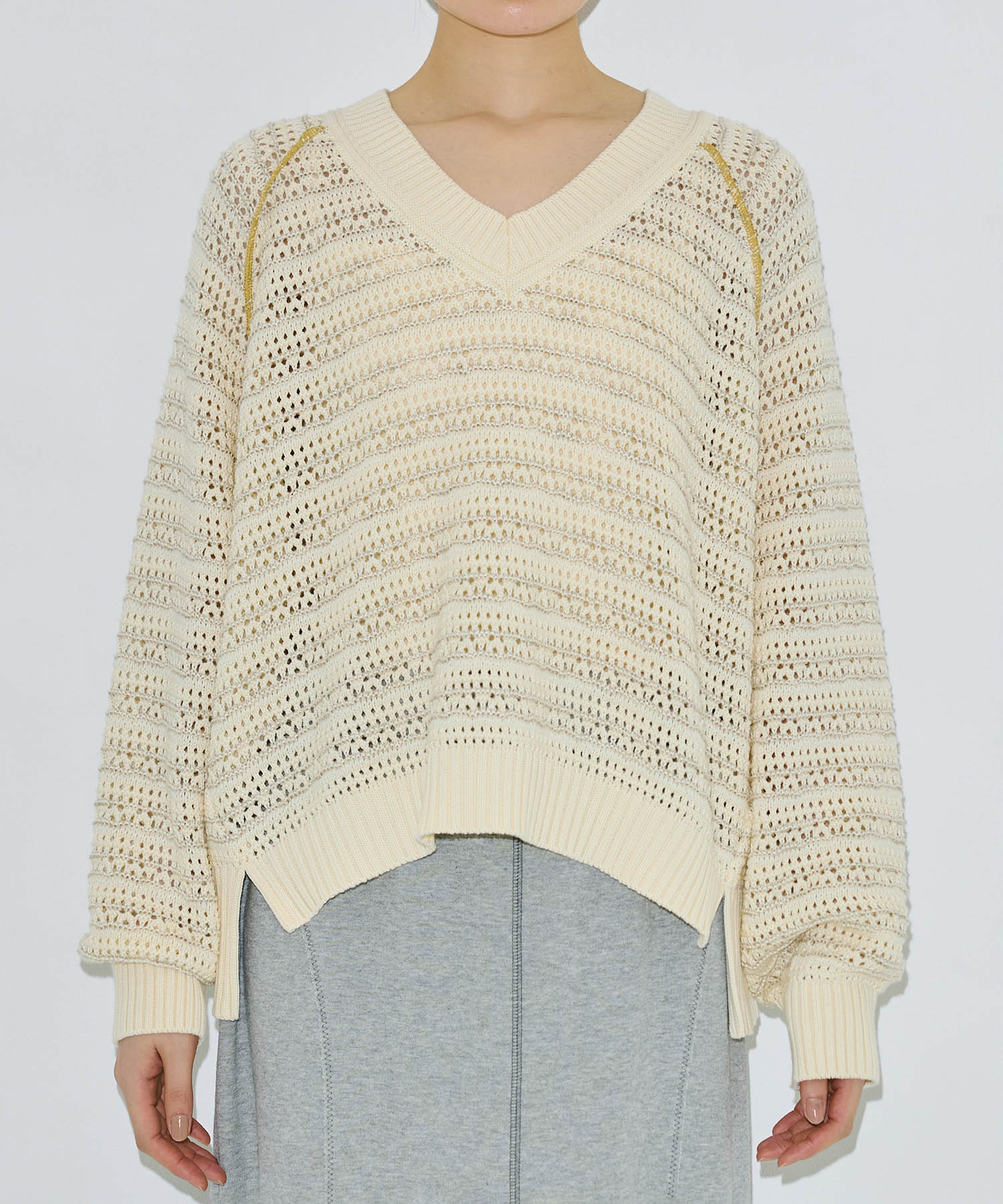 【完売間近】カラーミックスメッシュニット