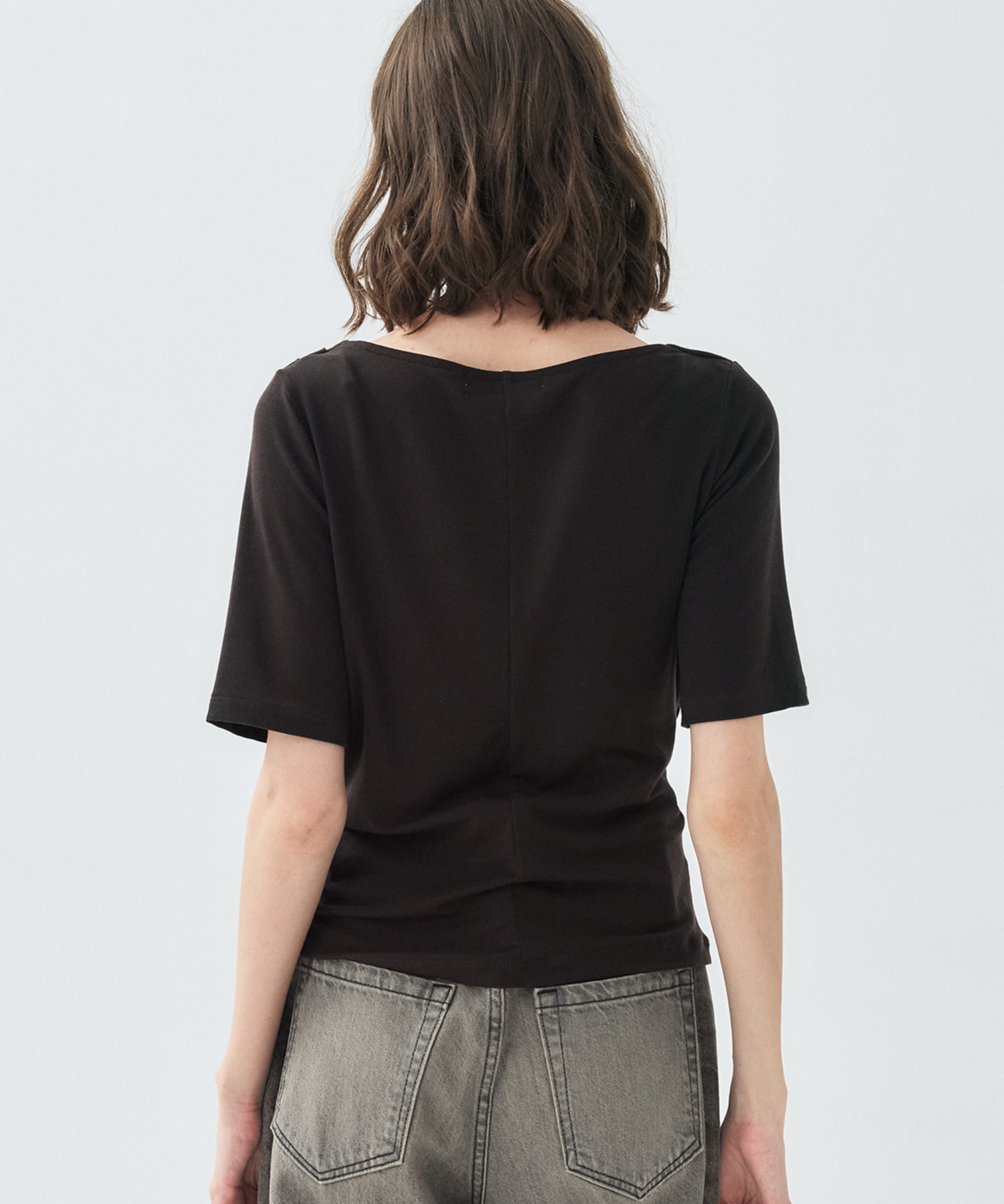 【再入荷|残り1点】ドレープハーフスリーブトップ