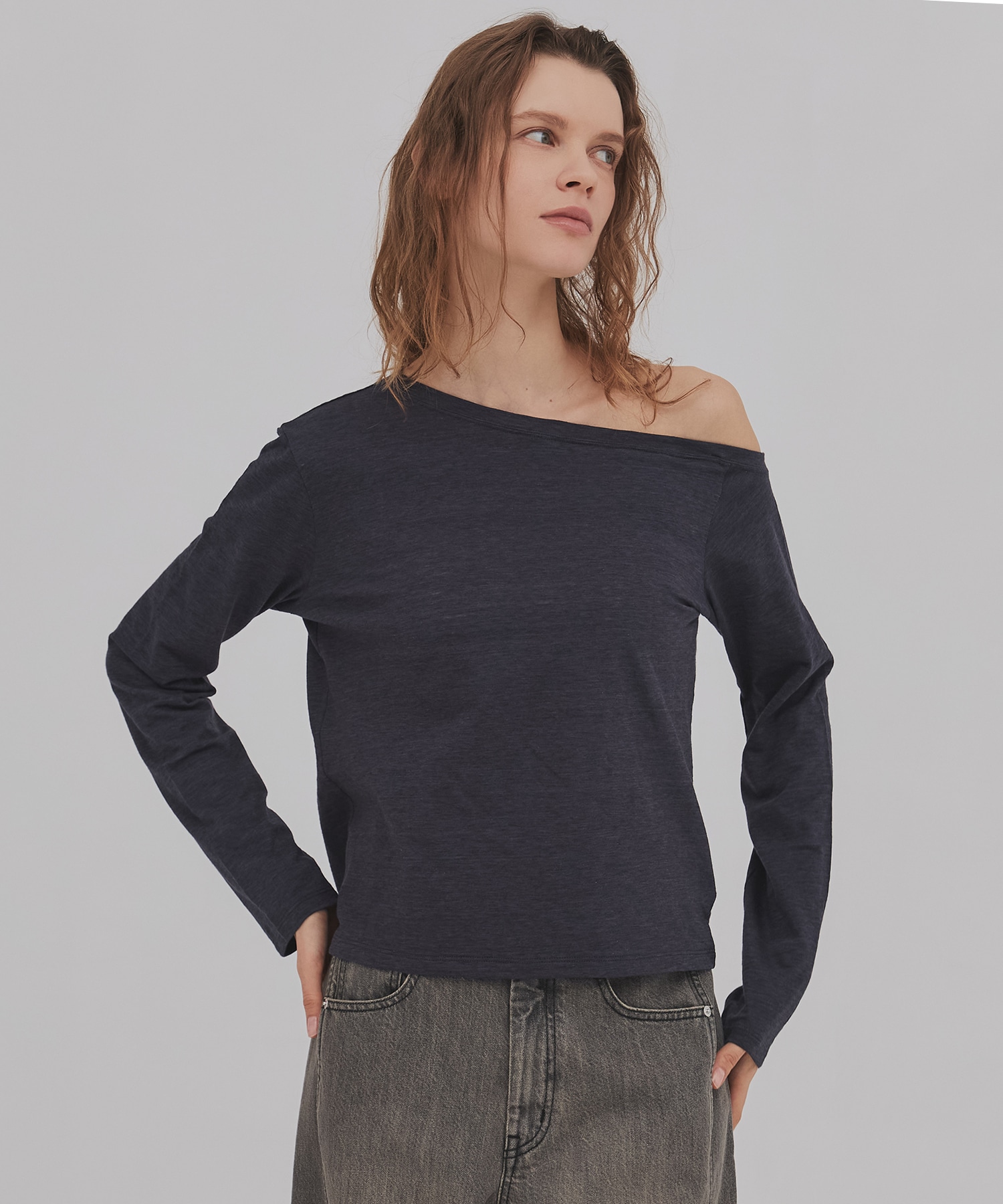 【残り僅か】メランジワンショルダーTEE