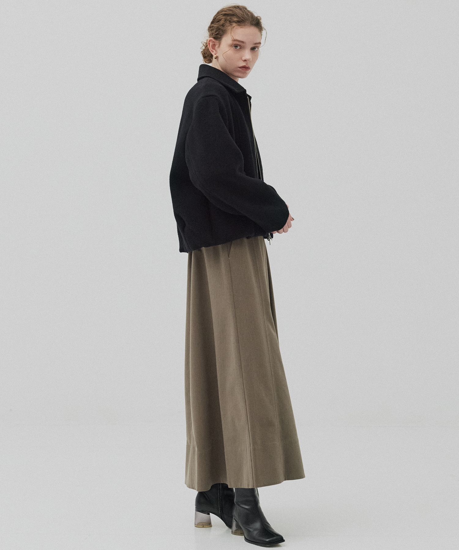 【再入荷】ウールジップタックショートコート