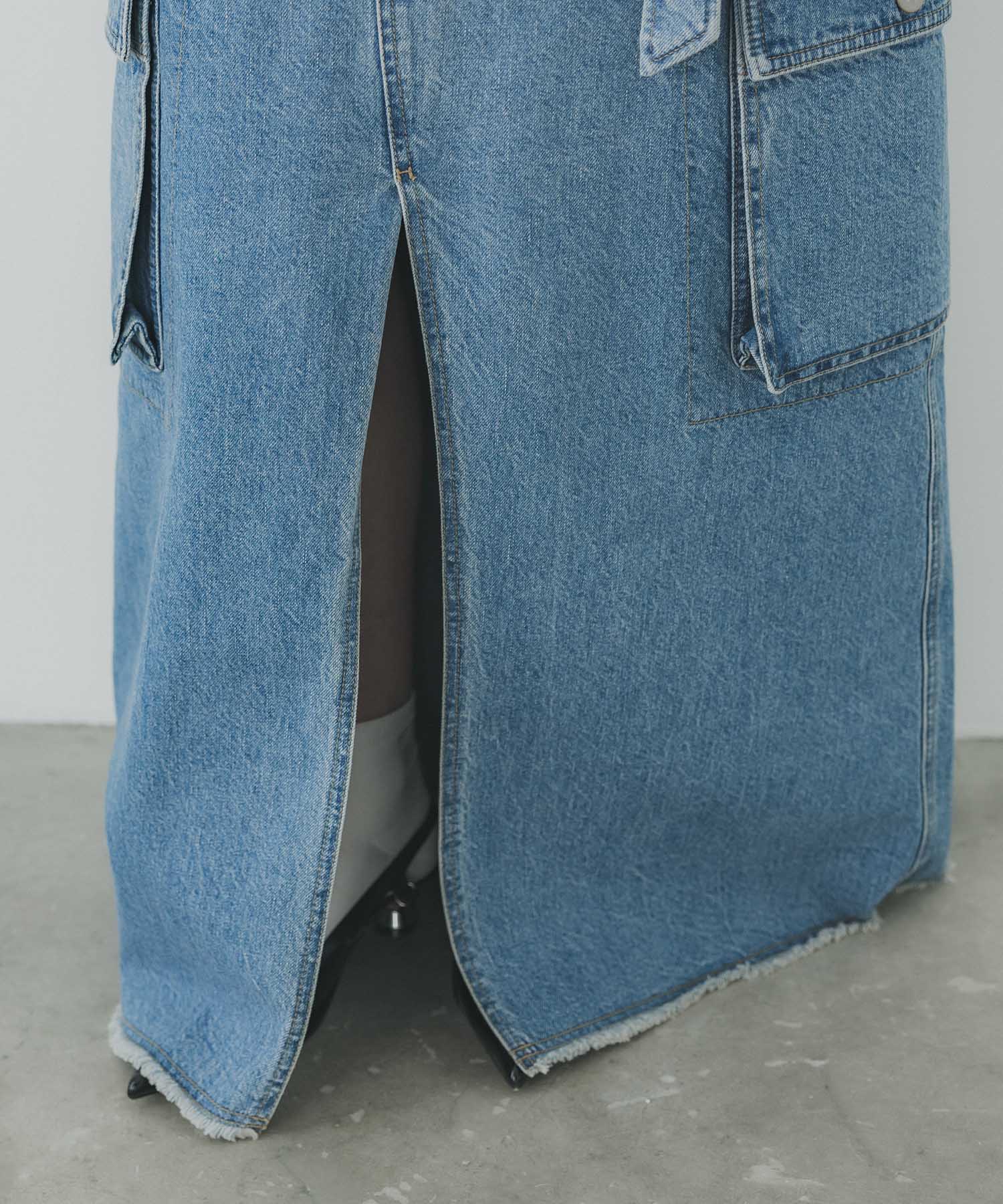 DENIM BARETOP DRESS