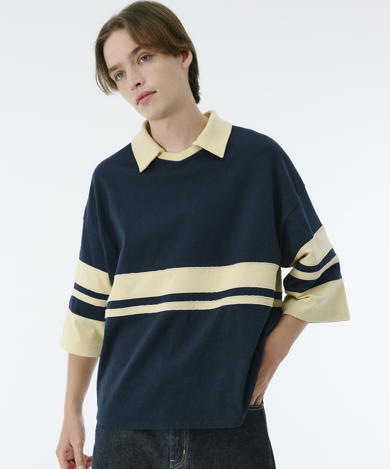 【残りわずか】リラックスボーダーポロTEE
