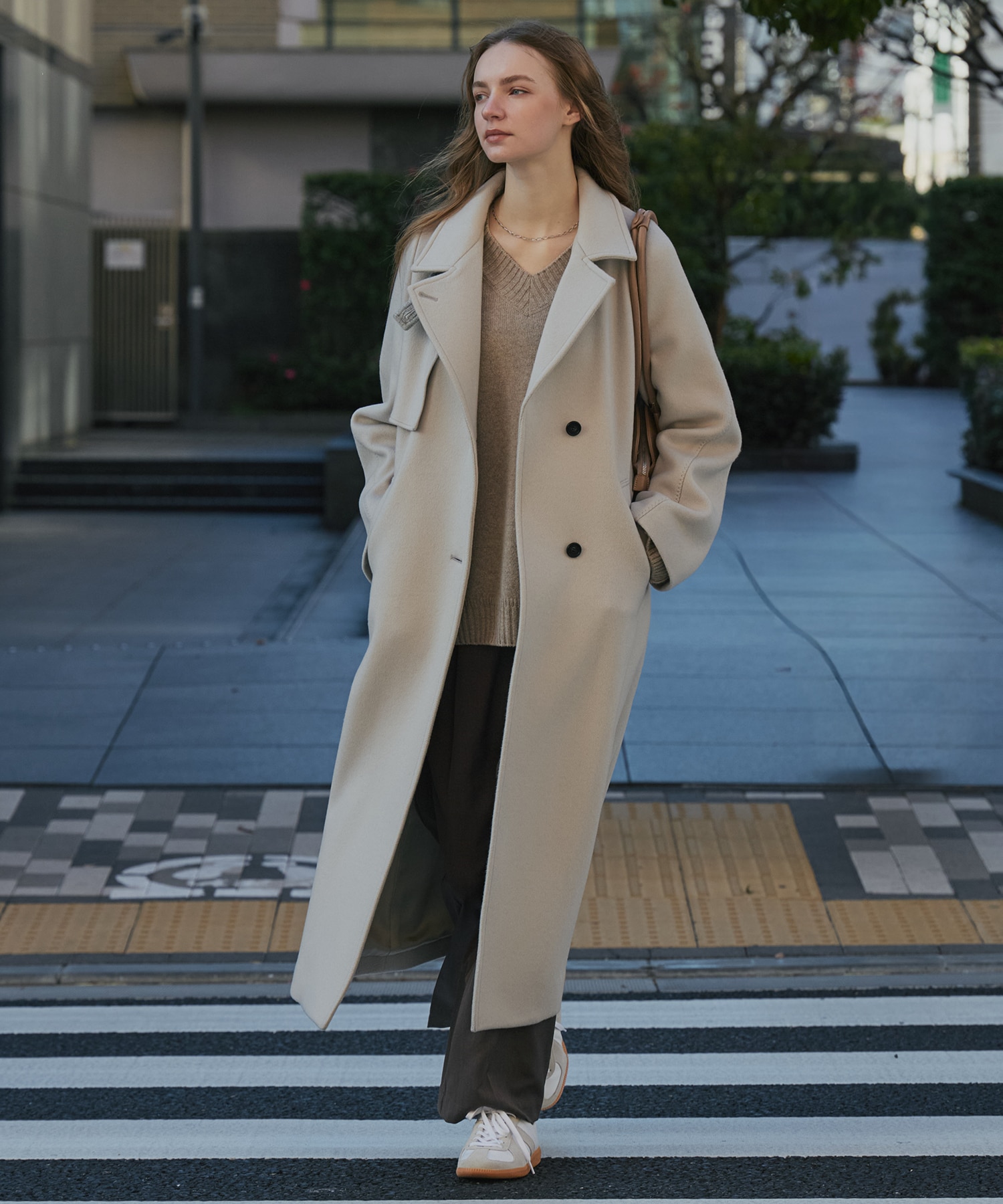 SUPER140アシメオーバーヨークコート